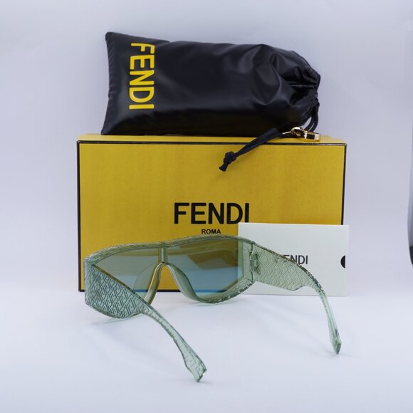 Fendi FE40128I 93Q Sunglasses Green Shield Frame, Green Lenses - Picture 10 of 10